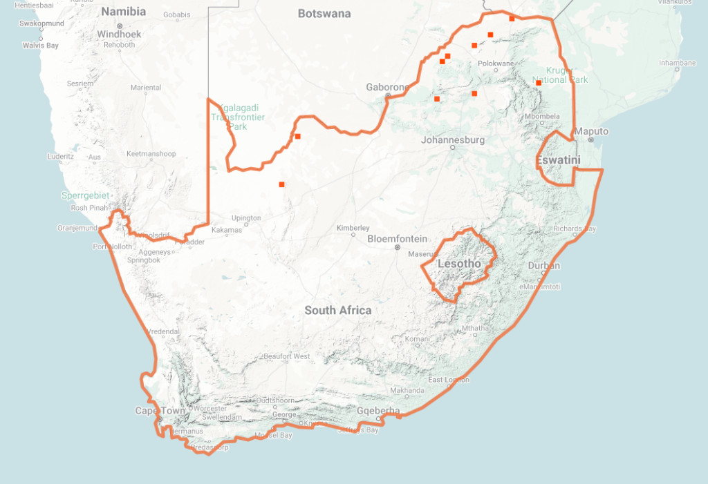 Speckled Shield-nose Snake Map of iNaturalist Observations